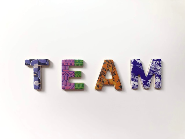 panneau équipe en anglais, Team